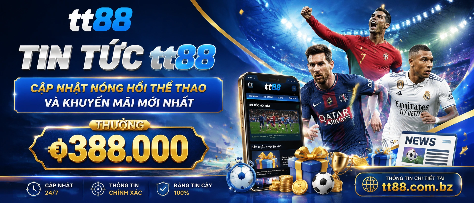 Giao diện tin tức TT88 trên thiết bị di động với các mục khuyến mãi nổi bật