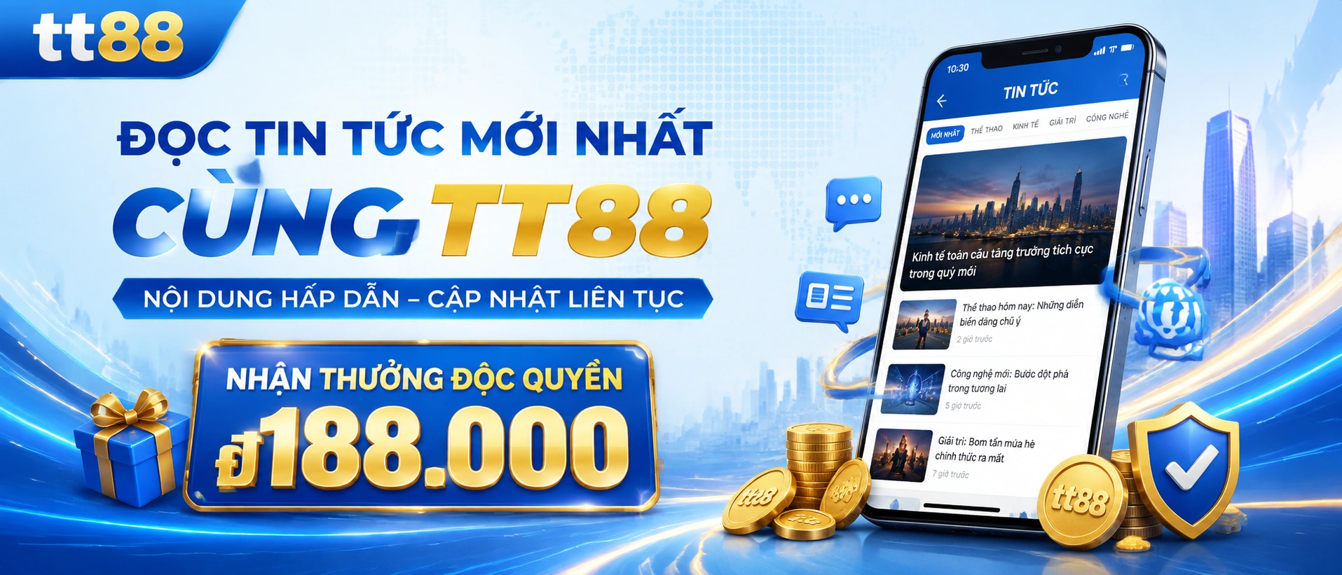 Khung nội dung tin khuyến mãi TT88 với bố cục đọc nhanh
